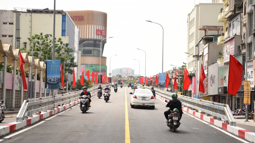 Thông xe công trình cầu vượt 150 tỷ ở Hà Nội
